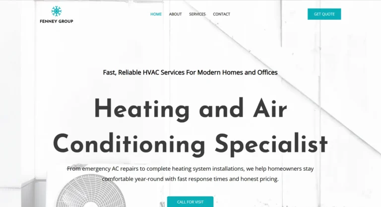 HVAC Business Website Designed By WebX Softech