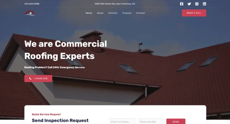 Roofing Business Website Designed By WebX Softech