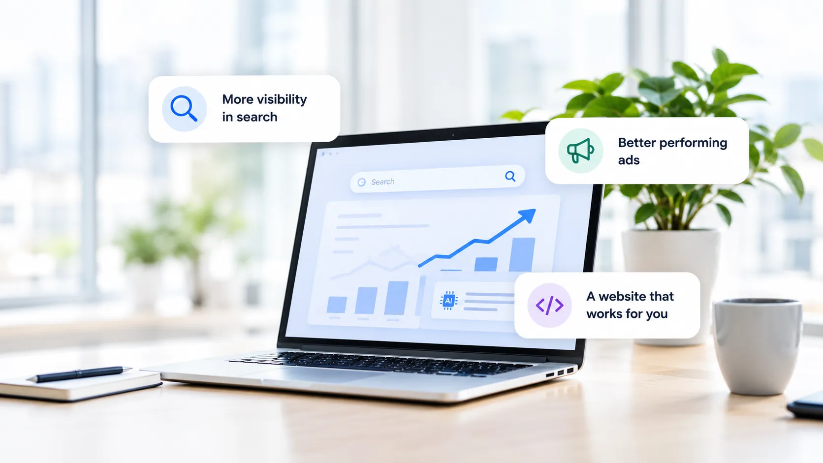 Modern SEO analytics workspace